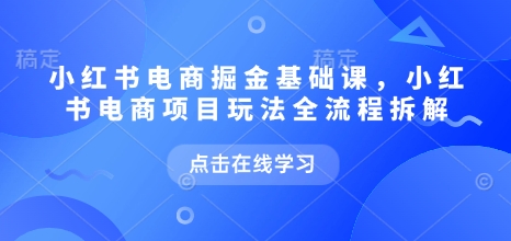 小红书电商掘金课，小红书电商项目玩法全流程拆解（更新7月）-刀客资源网