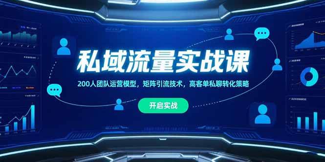 （15403期）私域流量实战课，200人团队运营模型，矩阵引流技术，高客单私聊转化策略-刀客资源网