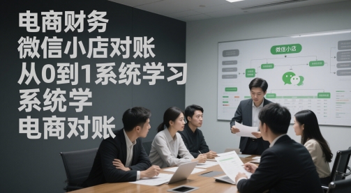 电商财务微信小店对账，从0到1系统学习电商对账-刀客资源网