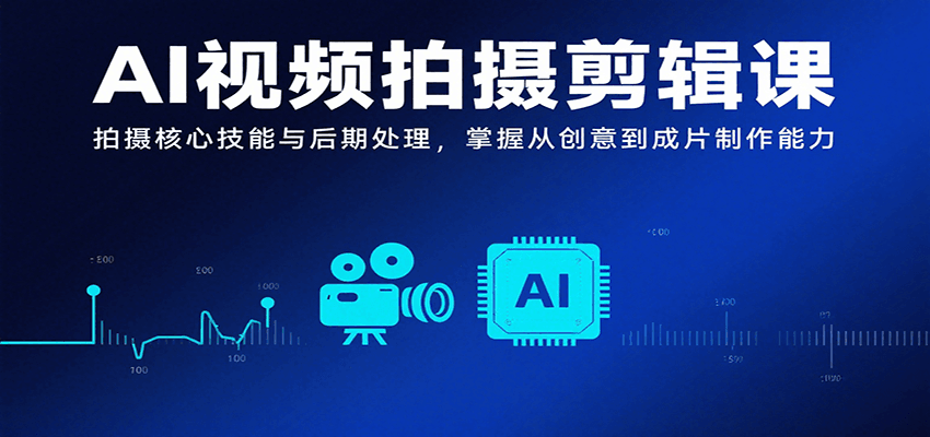 AI视频拍摄剪辑课，拍摄核心技能与后期处理，掌握从创意到成片制作能力-刀客资源网