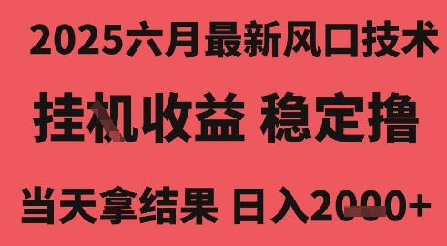 2025六月最新风口技术，无人挂G撸礼物，长期稳定 一个小时收益2k+，小白当天拿结果【揭秘】-刀客资源网
