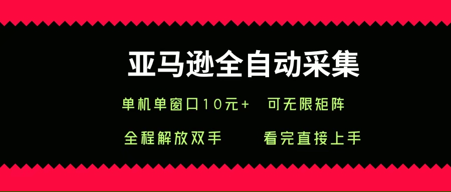 （15704期）亚马逊全自动采集，单机单窗口一天10+，可无限矩阵去做-刀客资源网