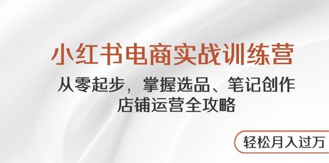 小红书电商实战训练营，从零起步，掌握选品、笔记创作、店铺运营全攻略，轻松月入过万-刀客资源网