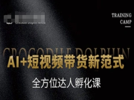 AI+短视频带货新范式，全方位达人孵化课-刀客资源网