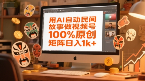 用AI自动民间故事做视频号，100%原创，矩阵日入1k+-刀客资源网