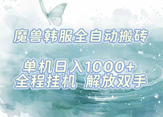 最新韩服游戏搬砖，单机日入1k+，全自动运行挂G项目，解放双手【揭秘】-刀客资源网