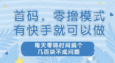 首码零撸项目，有快手就可以做，每天业务时间搞个几张不是问题【揭秘】-刀客资源网