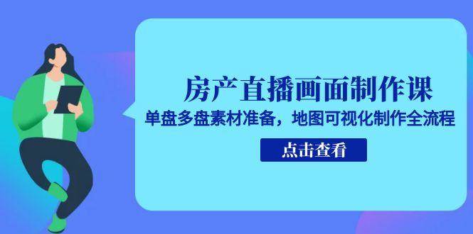 （15156期）房产直播画面制作课，单盘多盘素材准备，地图可视化制作全流程-刀客资源网