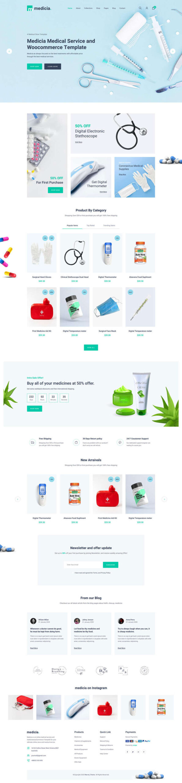 医疗保健医护用品html模板-刀客资源网