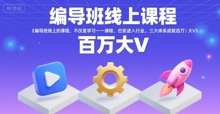 编导班线上课程，不仅是学习一门课程，更是进入一个行业，三大体系成就百万大V-刀客资源网