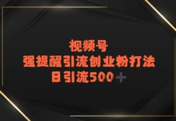 视频号强提醒引流，日引流500+精准创业粉？-刀客资源网