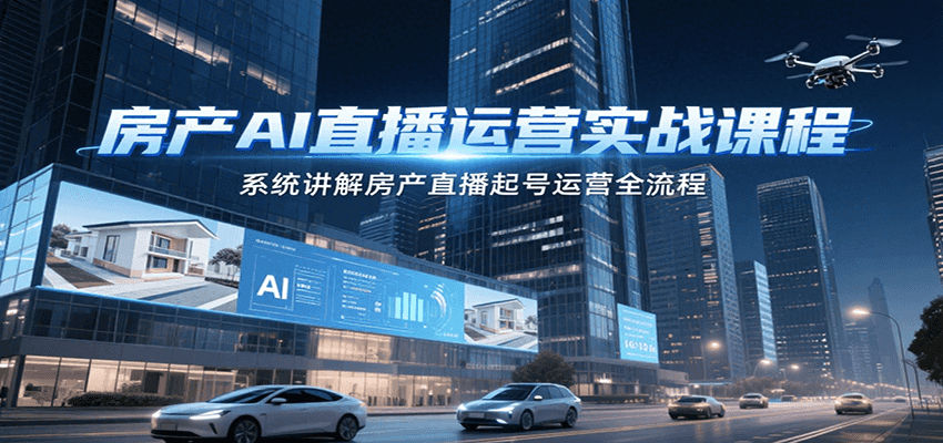 房产AI直播运营实战课程，系统讲解房产直播起号运营全流程-刀客资源网