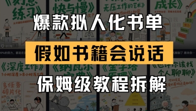 最新爆款拟人化书单玩法，假如书籍会说话，保姆级教程-刀客资源网