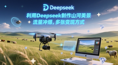 利用Deepseek制作山河美景，流量冲爆，多张变现方式-刀客资源网