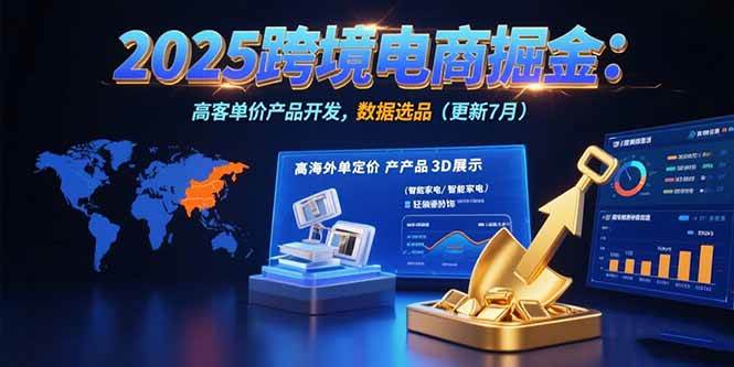 （15512期）2025跨境电商掘金：蓝海市场定位，高客单价产品开发，数据选品(更新7月)-刀客资源网