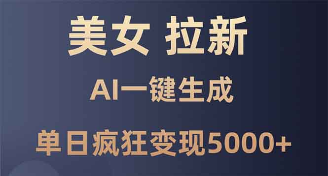 美女暴力拉新，通过AI一键生成，单日疯狂变现5000+，纯小白一学就会！-刀客资源网