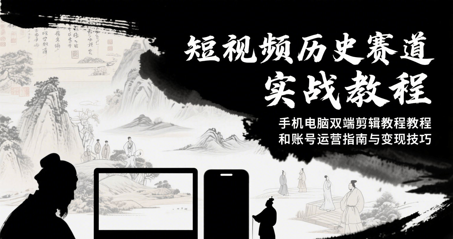 短视频历史赛道实战教程，手机电脑双端剪辑教程和账号运营指南与变现技巧-刀客资源网