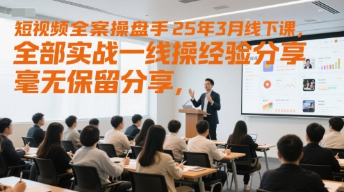 短视频全案操盘手25年3月线下课，全部实战一线操盘手经验分享，毫无保留分享，全是干货-刀客资源网