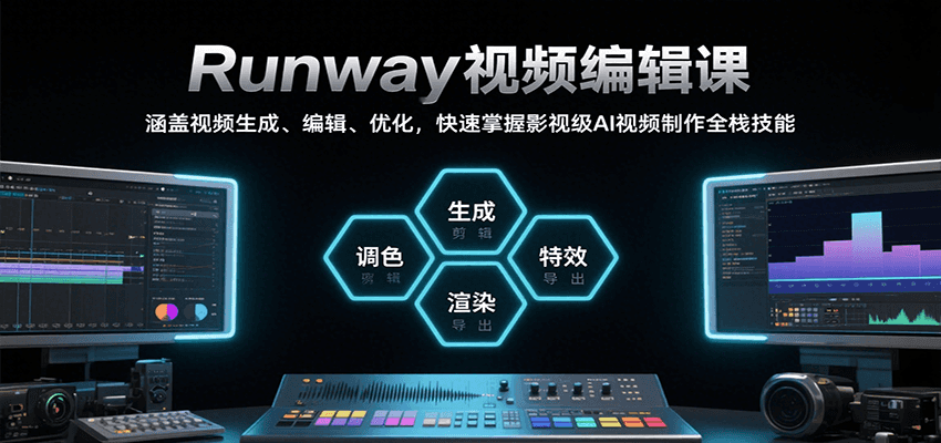 Runway视频编辑课，涵盖视频生成、编辑、优化，快速掌握影视级AI视频制作全栈技能-刀客资源网