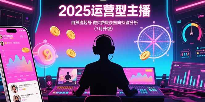 （15508期）2025运营型主播：自然流起号，微付费投放技巧，罗盘数据深度解析(7月更新)-刀客资源网