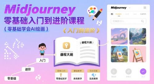 midjourney零基础入门到进阶课程，零基础学会AI绘画-刀客资源网