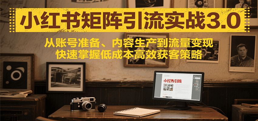 小红书矩阵引流3.0，从账号准备、内容生产到流量变现，快速掌握低成本高效获客策略-刀客资源网