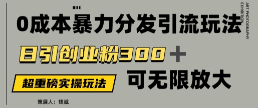 价值5980的0成本暴力引流玩法，日引创业粉300+，可无限放大-刀客资源网
