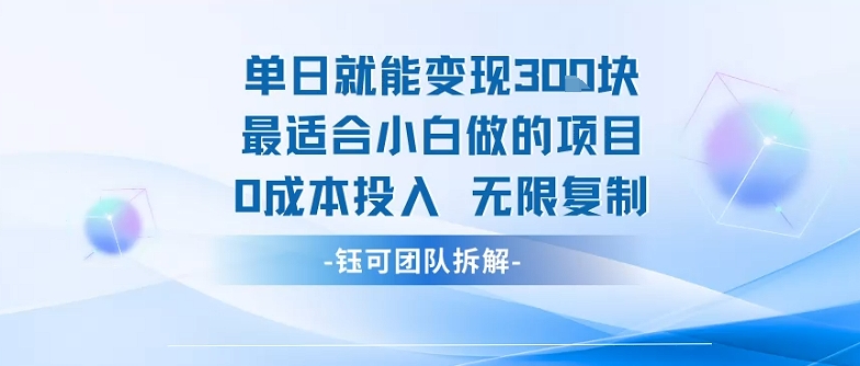 单日就能变现3张最适合小白做的项目0成本投入 无限复制-刀客资源网