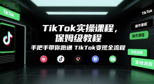 TikTok实操课程，保姆级教程，手把手带你跑通TikTok变现全流程-刀客资源网