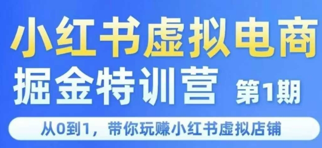 小红书虚拟电商掘金特训营第1期，从0到1，带你玩转小红书虚拟店铺-刀客资源网