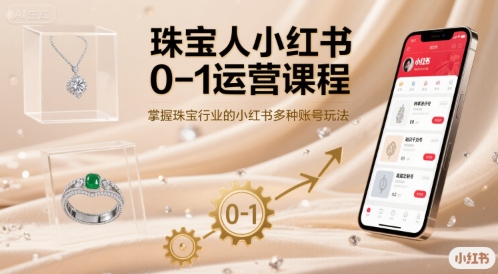 珠宝人小红书0-1运营课程，掌握珠宝行业的小红书多种账号玩法-刀客资源网
