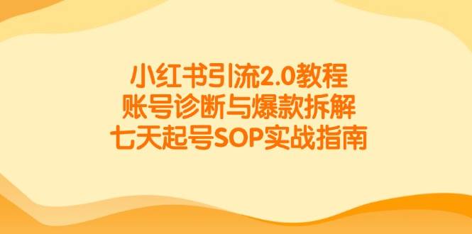 （14981期）小红书引流2.0教程，账号诊断与爆款拆解，七天起号SOP实战指南-刀客资源网