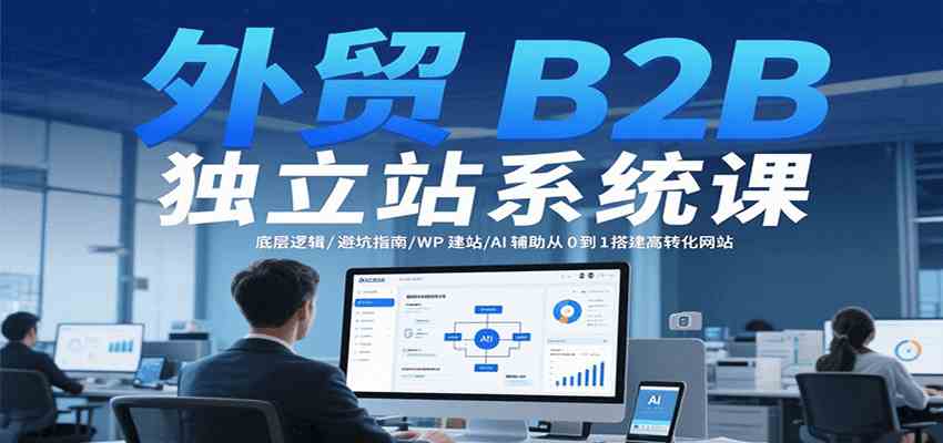 外贸B2B独立站系统课：底层逻辑/避坑指南/WP建站/AI辅助从0到1搭建高转化网站-刀客资源网