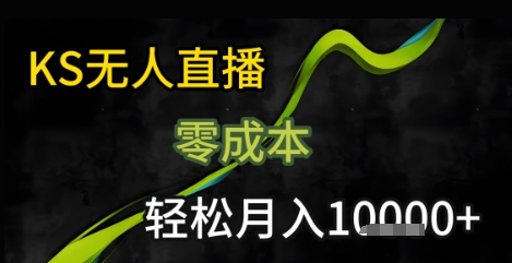 KS无人直播25年最新玩法，只需一部手机，轻松月入1W+【揭秘】-刀客资源网