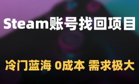 Steam账号找回项目，冷门蓝海，0成本，需求极大-刀客资源网