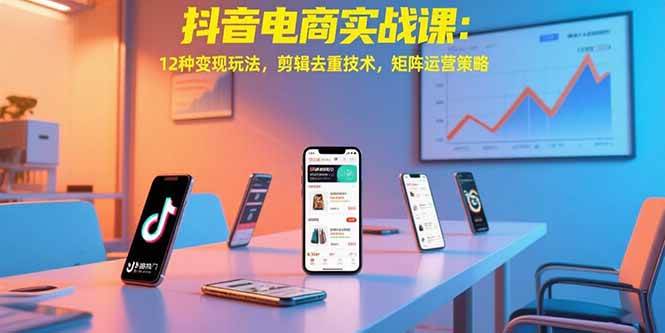 （15478期）抖音电商实战课：12种变现玩法，剪辑去重技术，矩阵运营策略-刀客资源网