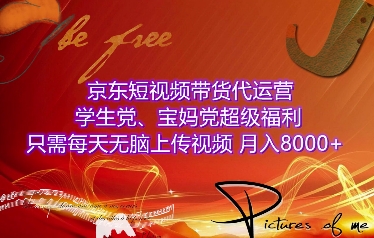 京东短视频带货代运营，学生党、宝妈党超级福利，只需每天无脑上传视频，月入8000+【仅揭秘】-刀客资源网