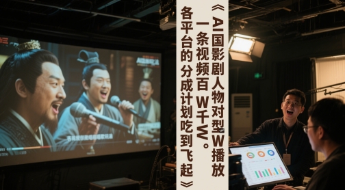 AI三国影视剧人物对口型唱歌玩法，一条视频百W千W播放，各平台的分成计划吃到飞起-刀客资源网