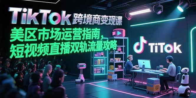 （15344期）TikTok跨境电商变现课，美区市场运营指南，短视频直播双轨流量攻略-刀客资源网