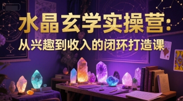 水晶玄学实操营：从兴趣到收入的闭环打造课-刀客资源网