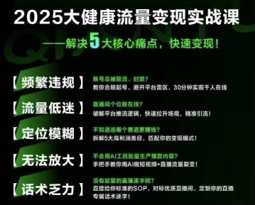 大健康流量全域新增长8.0，三月底线下课视频，大健康万亿蓝海，从类目突围到模式迭代-刀客资源网