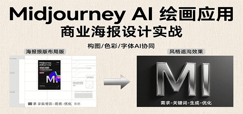 Midjourney AI绘画应用，关键词指令解析、漫画头像制作、海报设计、3D人物生成等-刀客资源网