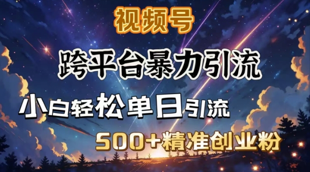 跨平台暴力引流，私域完美闭环，日引500+精准创业粉-刀客资源网