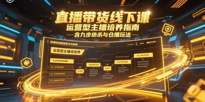 （15281期）直播带货线下课，运营型主播培养指南，含九步绝杀与仓播玩法-刀客资源网