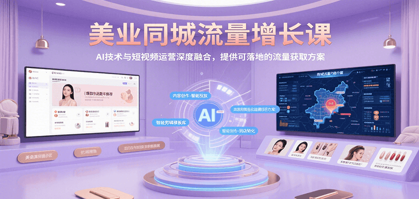 美业同城流量增长课，AI技术与短视频运营深度融合，提供可落地的流量获取方案-刀客资源网