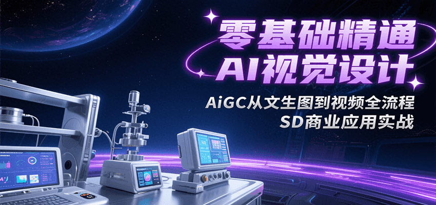 零基础精通AI视觉设计，AiGC从文生图到视频全流程，SD商业应用实战-刀客资源网