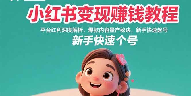 （15559期）小红书变现赚钱教程：平台红利深度解析，爆款内容量产秘诀，新手快速起号-刀客资源网
