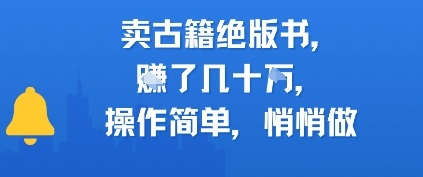 卖古籍绝版书，挣了几十个，操作简单，悄悄做-刀客资源网