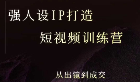 强人设ip打造课，8月最新5天短视频ip训练营，从出镜到成交-刀客资源网