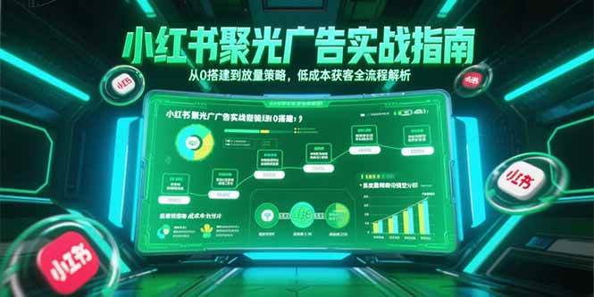 （15248期）小红书聚光广告实战指南，从0搭建到放量策略，低成本获客全流程解析-刀客资源网
